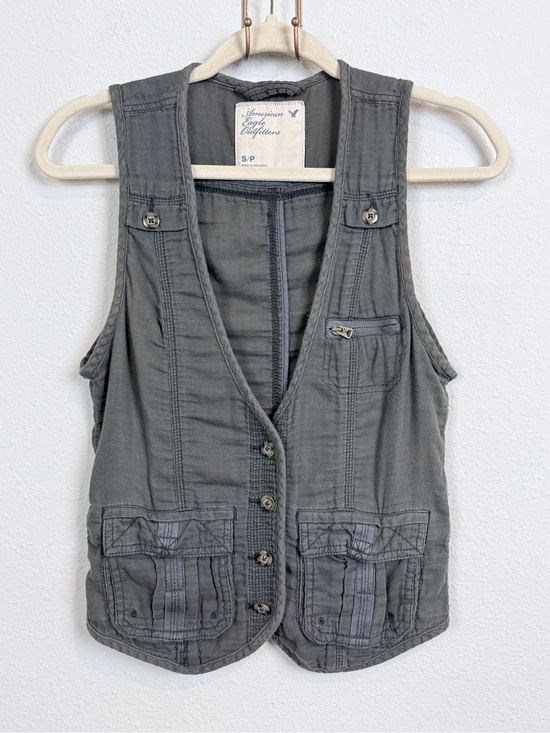 American Eagle Outfitters Jackets & Blazers - American Eagle Outfitters Charcoal Gray Utility Vest S